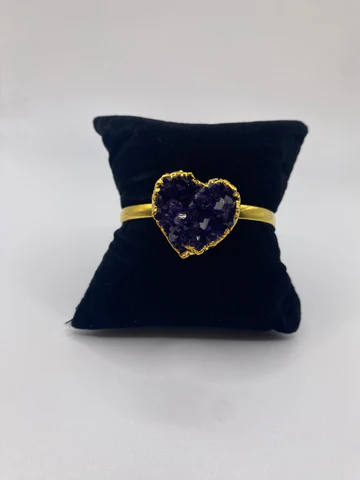 Gold Amethyst Heart Bracelet