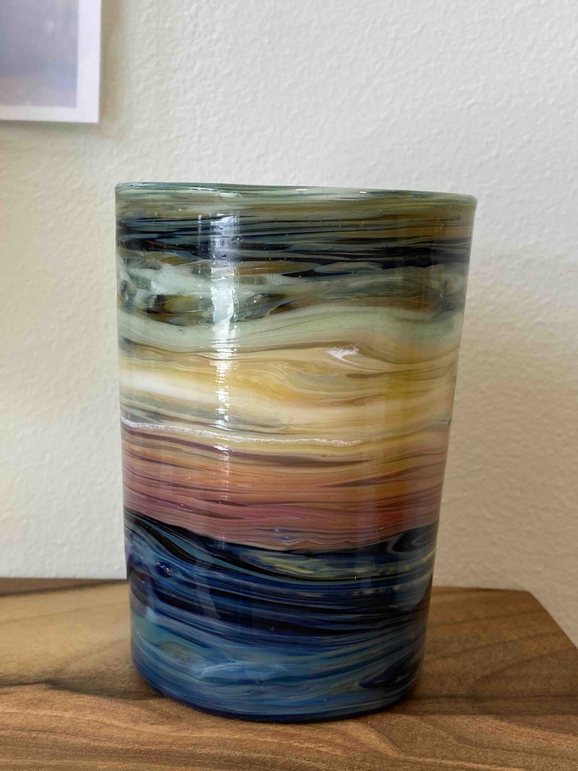 Sunset by the Lake Handblown Glass Cup