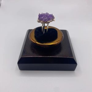 Silver Amethyst Rose Ring