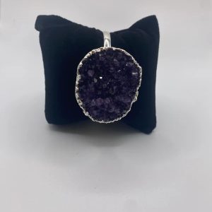 Silver Amethyst Cuff Bracelet