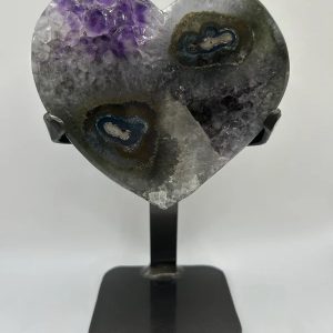 Medium Amethyst & Stalactite Heart with stand 569042