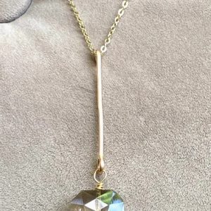 Gold Crystal Drop Necklace