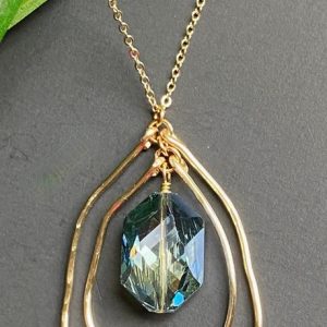 Gold Multi Layered Crystal Necklace