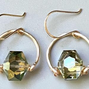 Gold Hoop Crystal Earrings