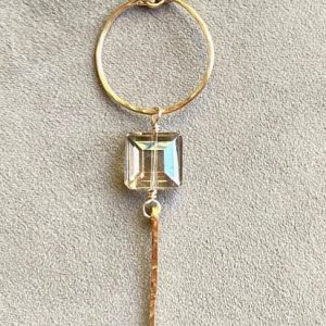 Silver Crystal Bar Necklace