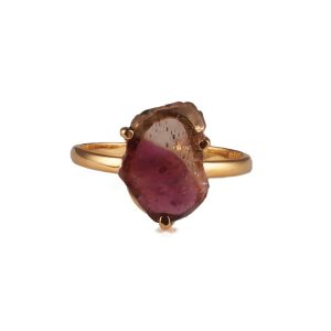 Adjustable Watermelon Tourmaline Ring
