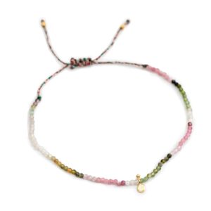 Adjustable Tourmaline Beaded Bracelet